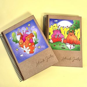 Libreta madera con ilustración